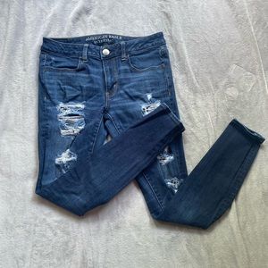 AEO Distressed Jegging Jeans